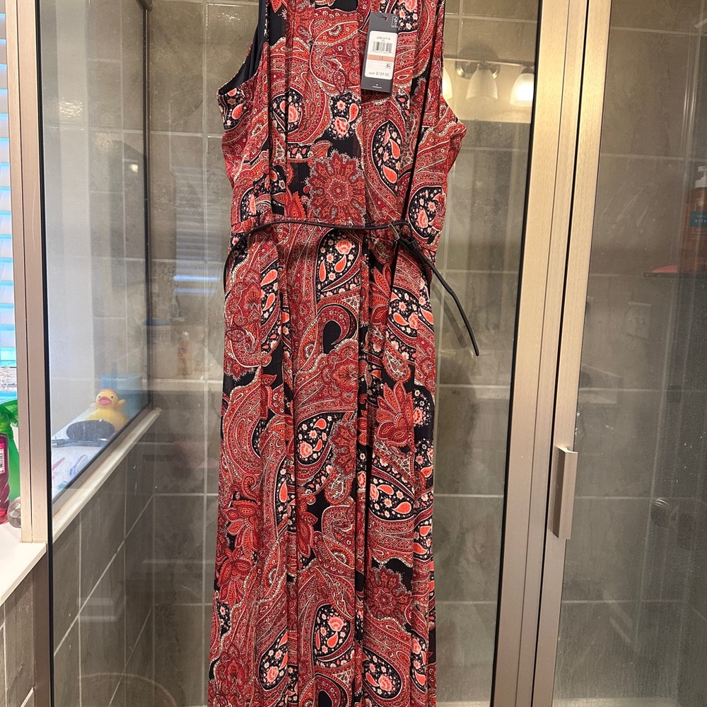 Tommy Hilfiger Red and Black Paisley Dress
